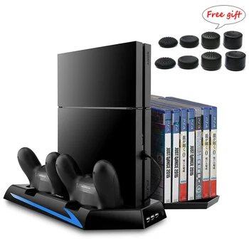 Многофункциональная Вертикальная Подставка PS4, Охлаждающий Вентилятор, USB-Зарядное Устройство, Зарядная Станция, Дисковод и Колпачок для Флешки для PlayStation 4 PS4