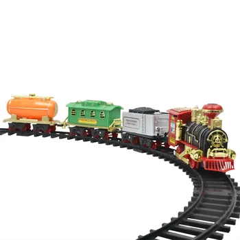 Моделирование 1:18 игрушечный ретро-поезд, модель-головоломка, детская автомобильная игрушка, детский электрический классический набор рельсовых поездов