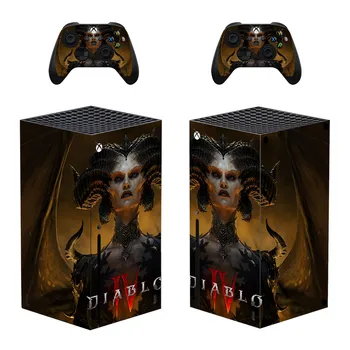 Наклейка для Xbox серии X в стиле Diablo для консоли и 2 контроллеров, виниловая наклейка для защитных оболочек, стиль 1
