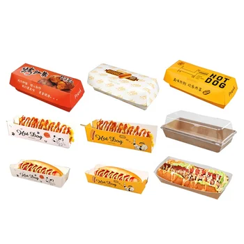 Настраиваемая прямоугольная крафт-коробка для выноса сыра, контейнеры для хот-догов, настраиваемые лотки для пищевых продуктов, бумага