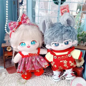 Новая кукольная одежда Новогодняя Красная футболка, костюм с юбкой, зимний плащ, пальто, обувь для куклы-идола длиной 20 см, аксессуары для одежды, игрушки