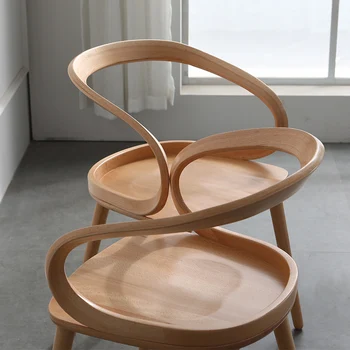 Обеденный стул из массива дерева в скандинавском стиле, рабочий стул, домашняя спинка, простой современный деревянный стул, легкое роскошное кресло