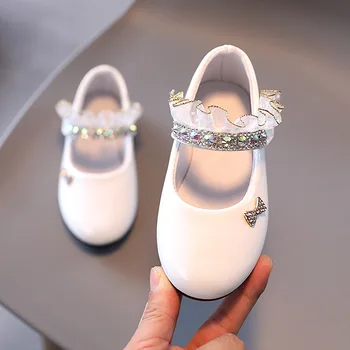 Обувь для детей /Осенняя модная однотонная обувь для маленьких девочек в цветочек, детская обувь принцессы, обувь Мэри Джейн с мягкой подошвой
