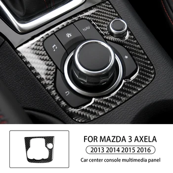 Отделка мультимедийной панели центральной консоли автомобиля ABS для Mazda 3 Axela 2013 2014 2015 2016, Наклейка для укладки из углеродного волокна, автомобильные аксессуары
