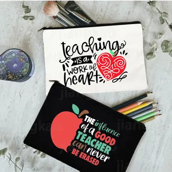 Пеналы для карандашей с принтом в виде сердца, школьные канцелярские принадлежности, сумки для хранения, дорожная сумка для стирки, косметичка, подарок учителю