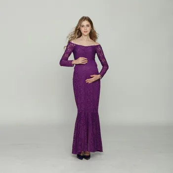 Платье для фотосъемки беременных с длинным рукавом, кружевное платье для фотосъемки беременных, платье для душа ребенка, элегантное платье для беременных