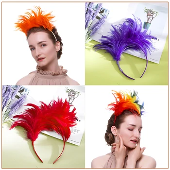 Повязка для волос из перьев в стиле бохо, модное украшение для головы на карнавальную вечеринку, танцевальное представление, повязка для волос, аксессуары для волос на Хэллоуин, фестиваль