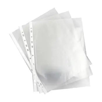 Прозрачные пластиковые перфорированные карманы формата А4, папки для карточек, кошельки, рукава, кошельки UKType: 100 штук
