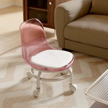 Прозрачный табурет на колесиках, креативный табурет, Современная мебель для дома, мобильное сиденье, Мини-маленький стул, диван для гостиной, табуретки для ног