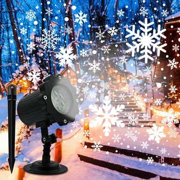 Рождественские декоративные светильники с падающими снежинками, водонепроницаемые IP65, оптовые рождественские проекционные светильники