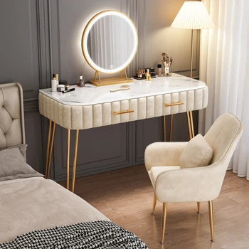 Скандинавская девушка, белое светодиодное зеркало, туалетный столик, гардеробная, туалетный столик для спальни, мебель для дома для макияжа XY50D