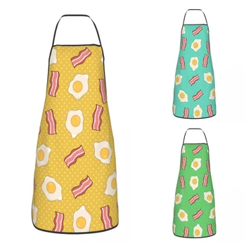 Фартук с рисунком бекона и яиц в стиле поп-арт для женщин, мужчин, унисекс, нагрудник для кухни, стол для приготовления пищи, шеф-повар, садоводство