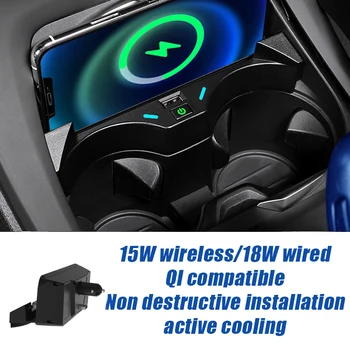 Фиксированная Беспроводная Пластина Быстрого Зарядного Устройства Для Телефона USB-Подставка для Лотка Для зарядки Подходит для автомобиля BMW X1 X2