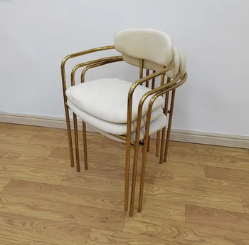 Штабелируемый современный ресторанный стул из нержавеющей стали, латуни, золота, слоновой кости, Белый Бархатный обеденный стул для проведения мероприятий, аренда свадебного кресла