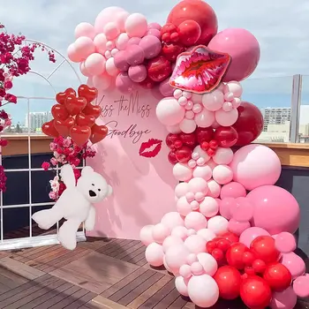 Ярко-розовый комплект арки с гирляндой из воздушных шаров для тематической вечеринки Барби, день рождения девочки, свадьба, Детский душ, принцесса, тематические украшения для вечеринок своими руками